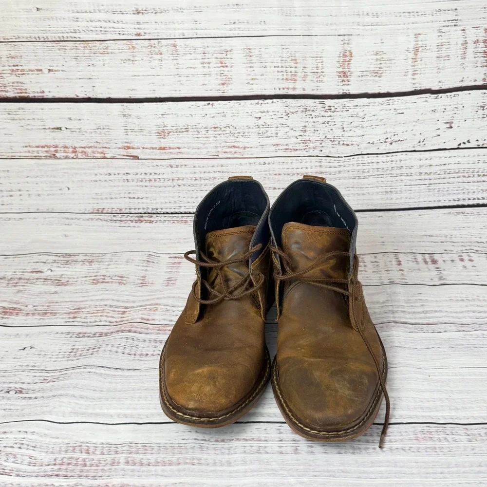 Cole Haan Mens Brown Leather Chukka Boots Blue Trim Size 8‎ M